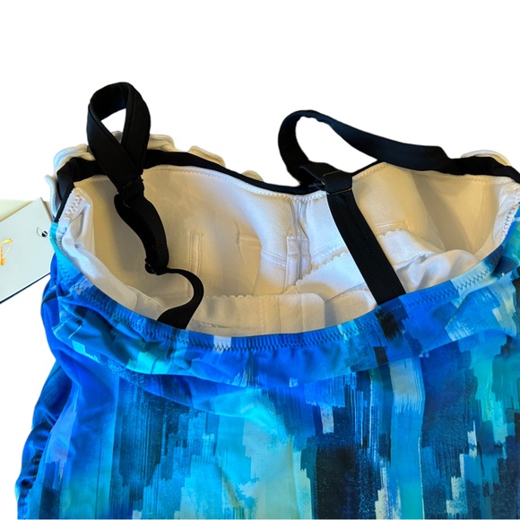 PROFILE BY GOTTEX Tidal Wave D-Cup Scoop Neck Shirred Underwire Tankini Top NWT - Picture 5 of 7